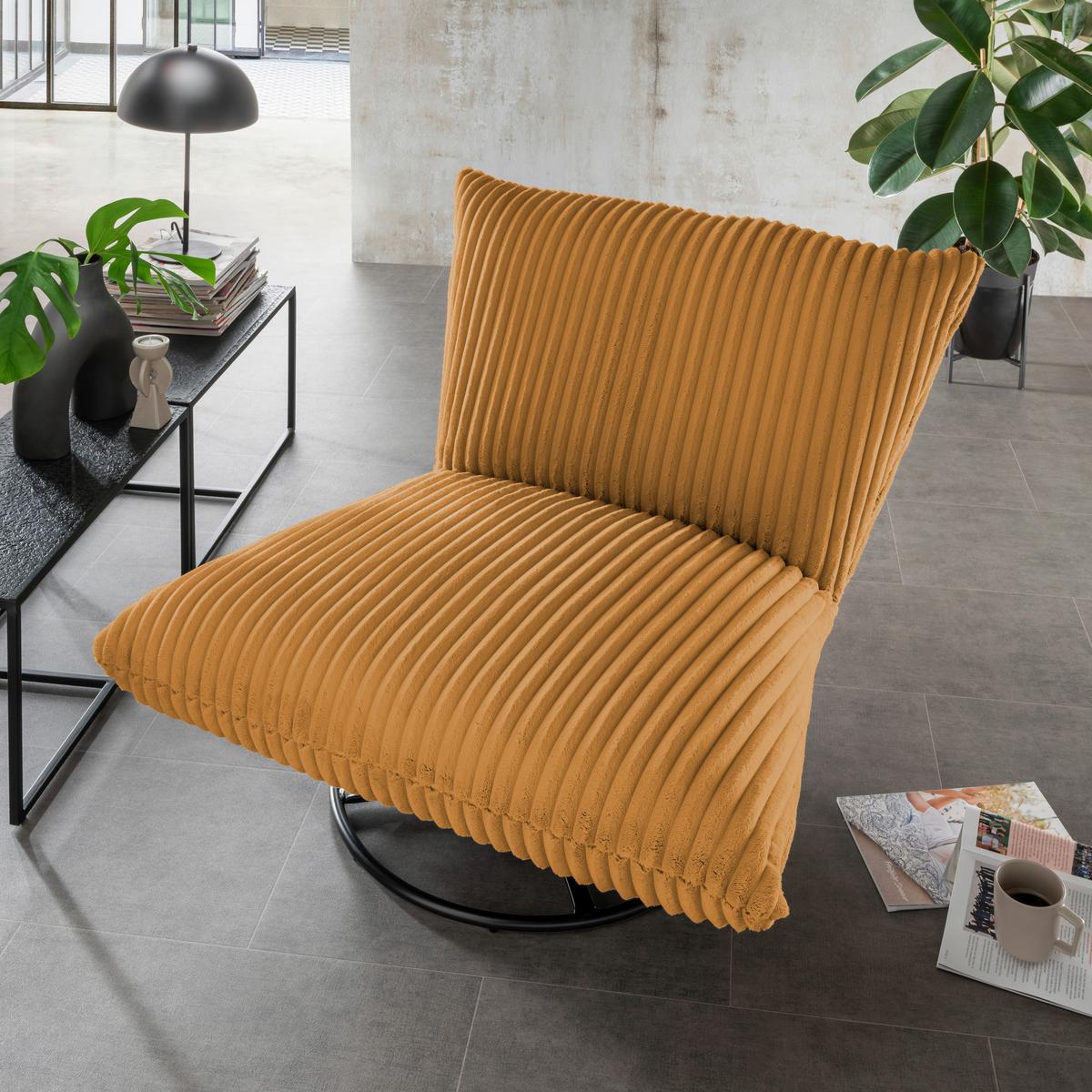 Relaxsessel Cremona Goldfarben B: 100 Cm - Goldfarben/Schwarz, Design, Textil (100/78/96cm) - Livetastic