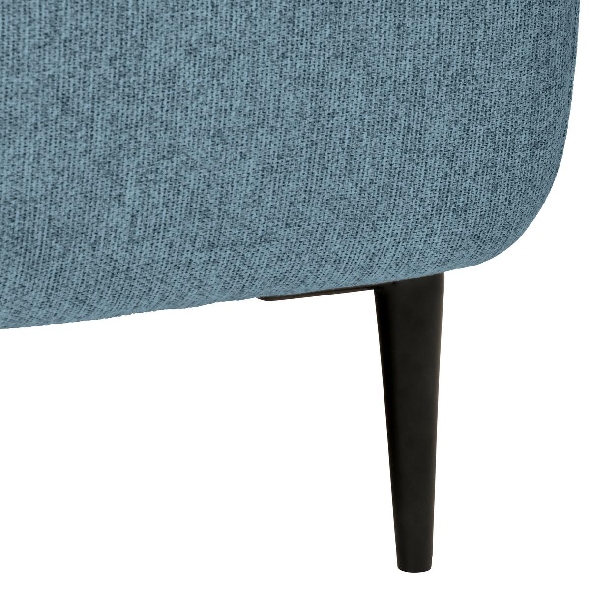 Schlafsofa Bobbio Blau B: 204cm - Blau/Schwarz, MODERN, Textil (204/90/95cm) - MID.YOU