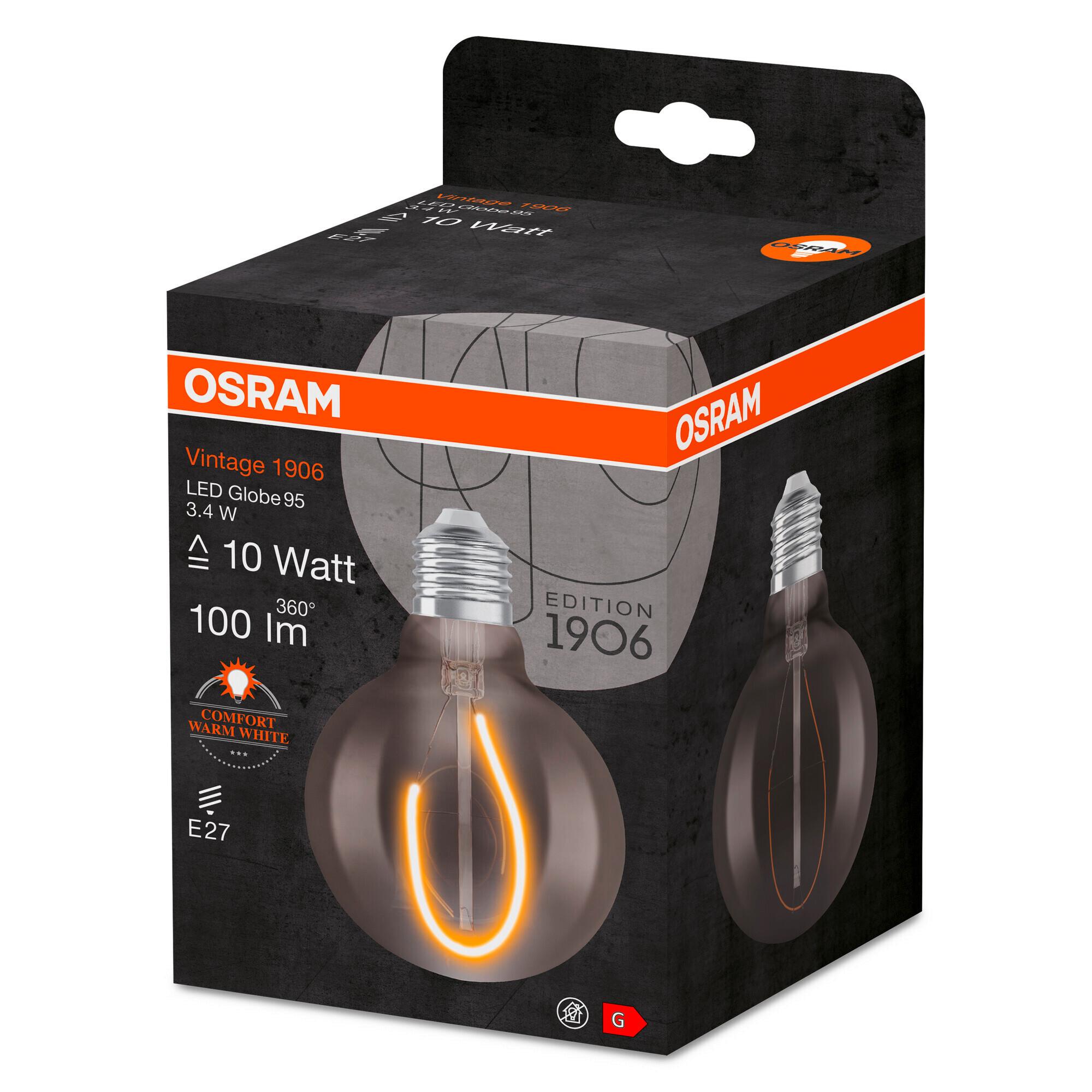 LED-Leuchtmittel Vintage 1906® Led 10  3.4 W/18 - Hellgrau, Basics, Glas (9,5/13,8cm) - Ledvance