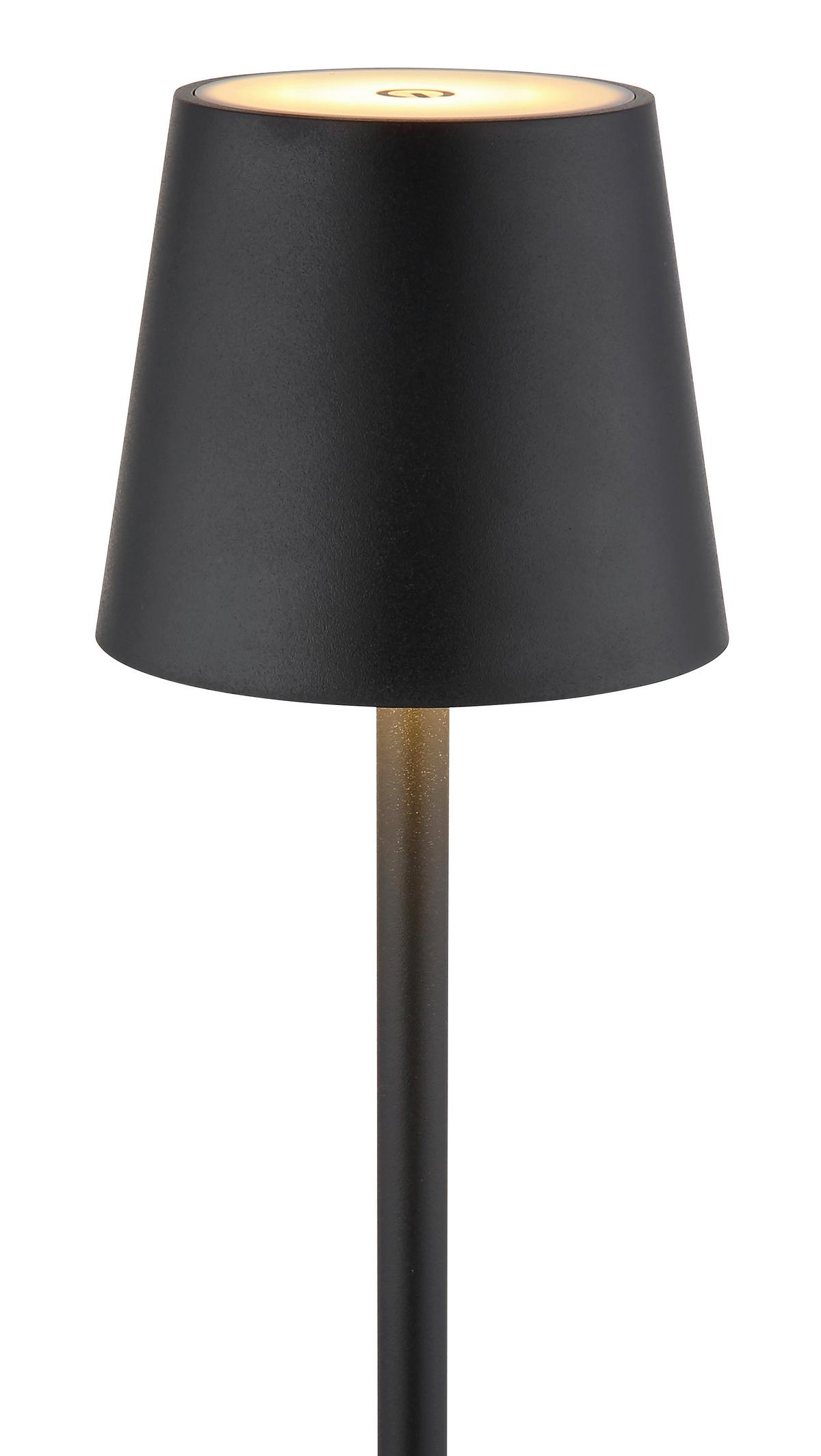 Akku-Stehleuchte 58438sg - Opal/Schwarz, Basics, Kunststoff/Textil (16/120cm) - Globo