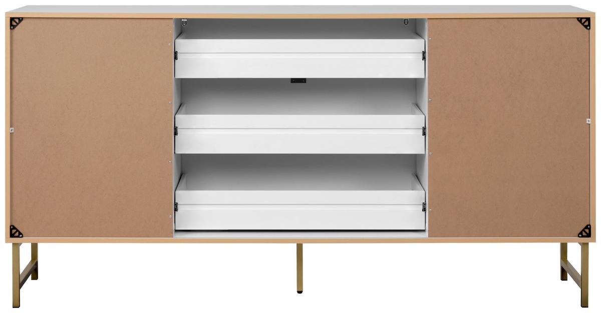 Sideboard Edinburgh 179 cm Weiß - Goldfarben/Weiß, Design, Holzwerkstoff (179/90/41cm) - MID.YOU
