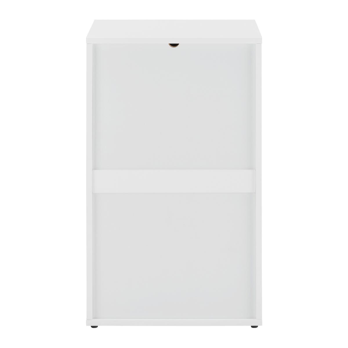 Komoda Mick - bílá/černá, Moderní, kompozitní dřevo/plast (46/77/40cm) - Modern Living