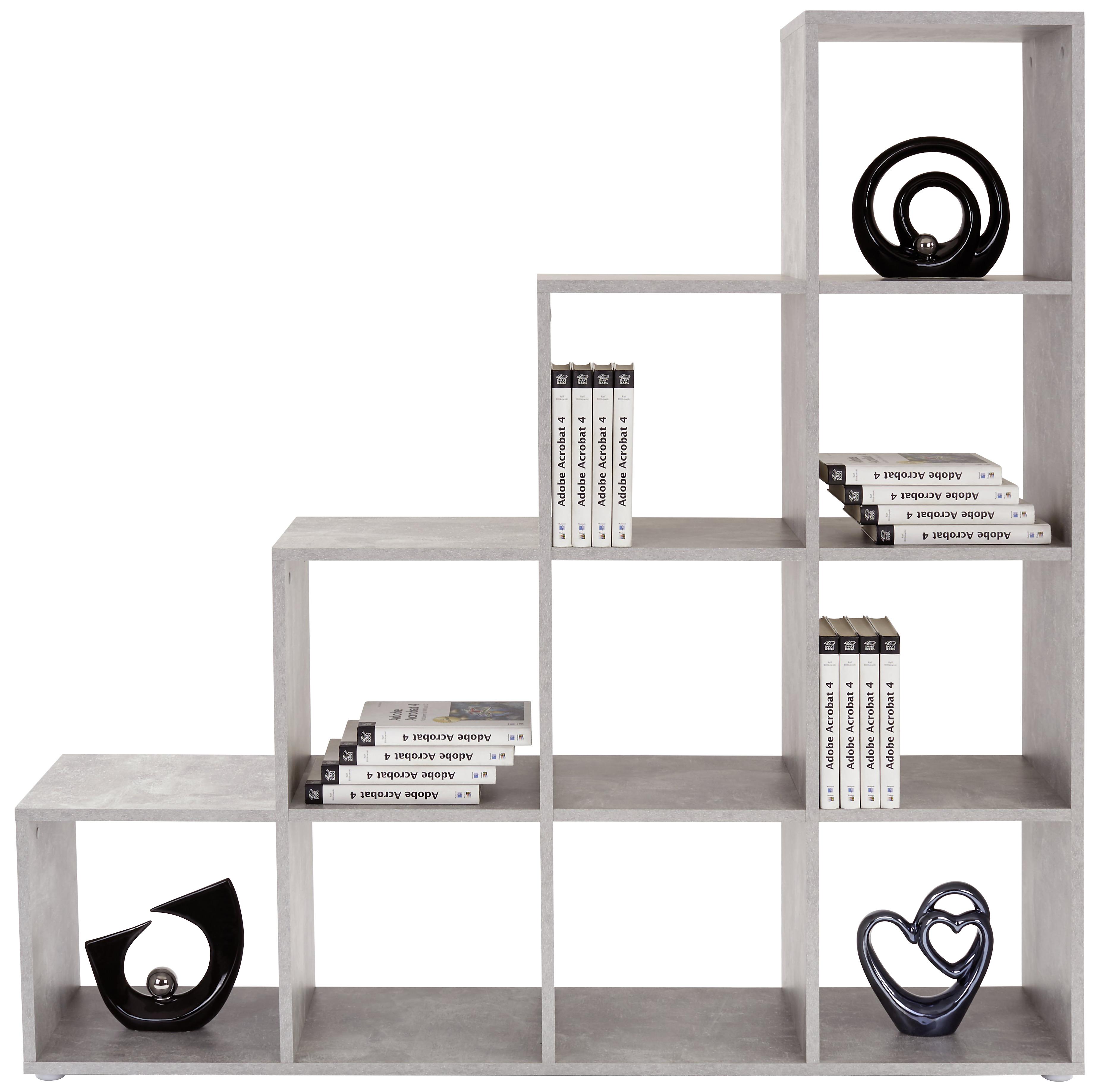 Raumteiler Pisa B: 149 cm Betonoptik - Schwarz, MODERN, Holz (149/150/35cm)