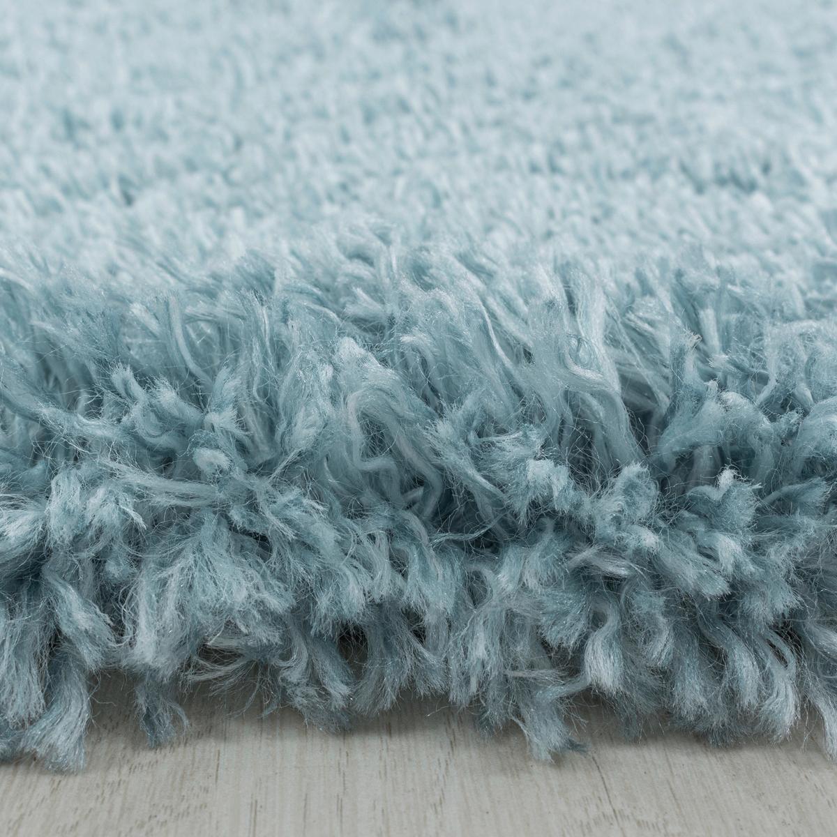 Hochflor Teppich Blau Naturfaser Fluffy 160x230 cm - Blau, Basics, Textil (160/230cm)