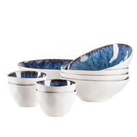 Schüsselset Frozen Keramik 9-Tlg. Blau - Blau, Basics, Keramik (26/7,5/26cm) - Mäser