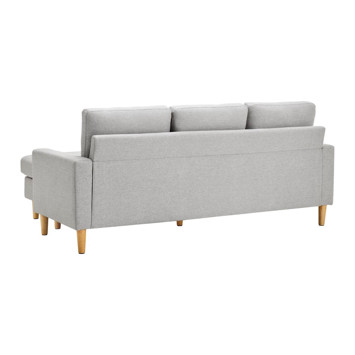 Šedá pohovka Noemie - světle šedá/přírodní barvy, Moderní, dřevo/textil (198/86/78-135cm) - Bessagi Home