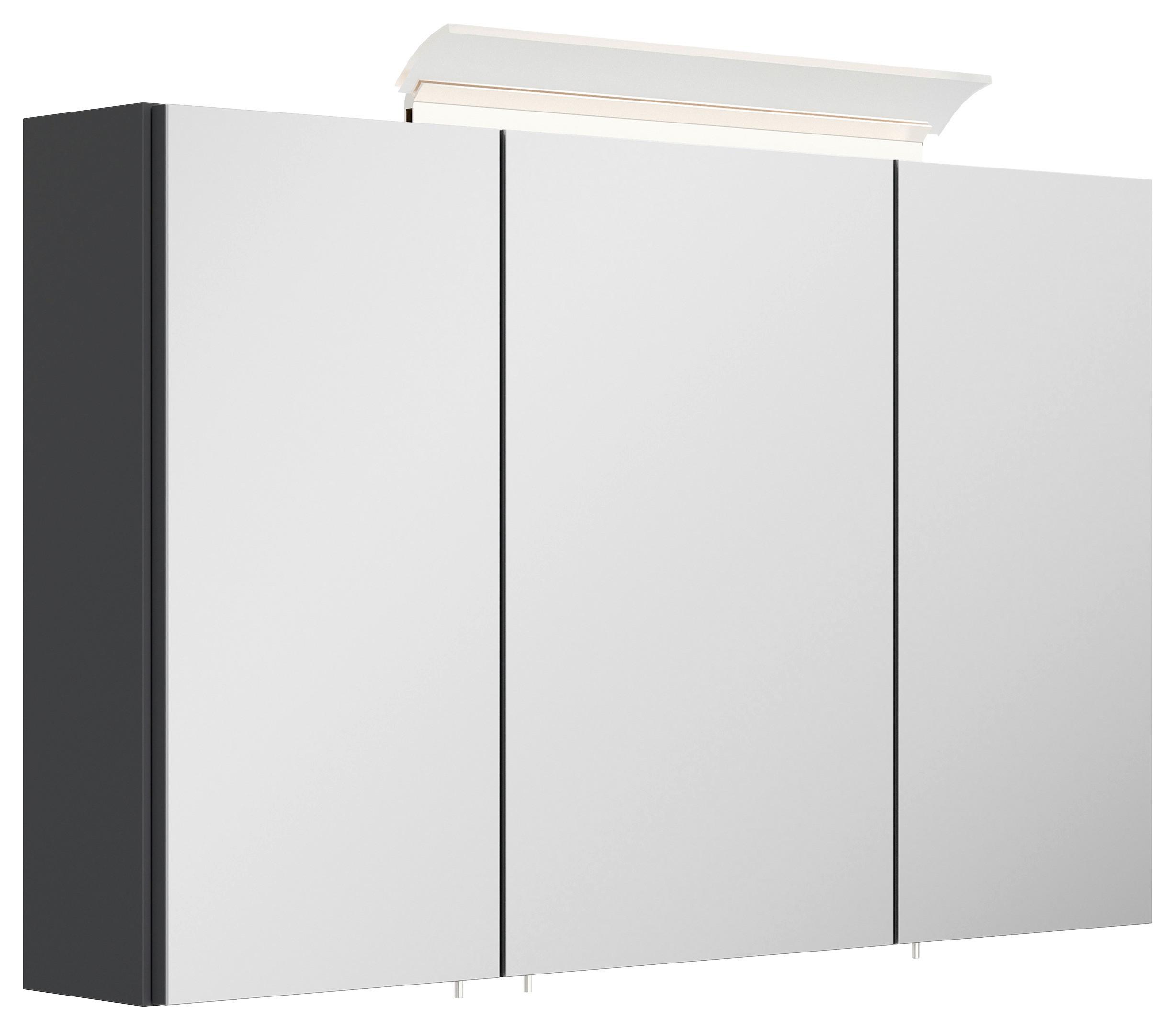 Spiegelschrank Graphitfarben B: 100 Cm - Graphitfarben, MODERN, Glas/Holzwerkstoff (100/62/17cm) - MID.YOU