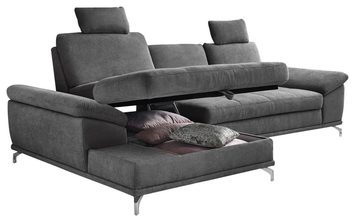 ECKSOFA Costello Grau S: 176x301cm - Silberfarben/Grau, KONVENTIONELL, Textil (176/301cm) - Sit & More