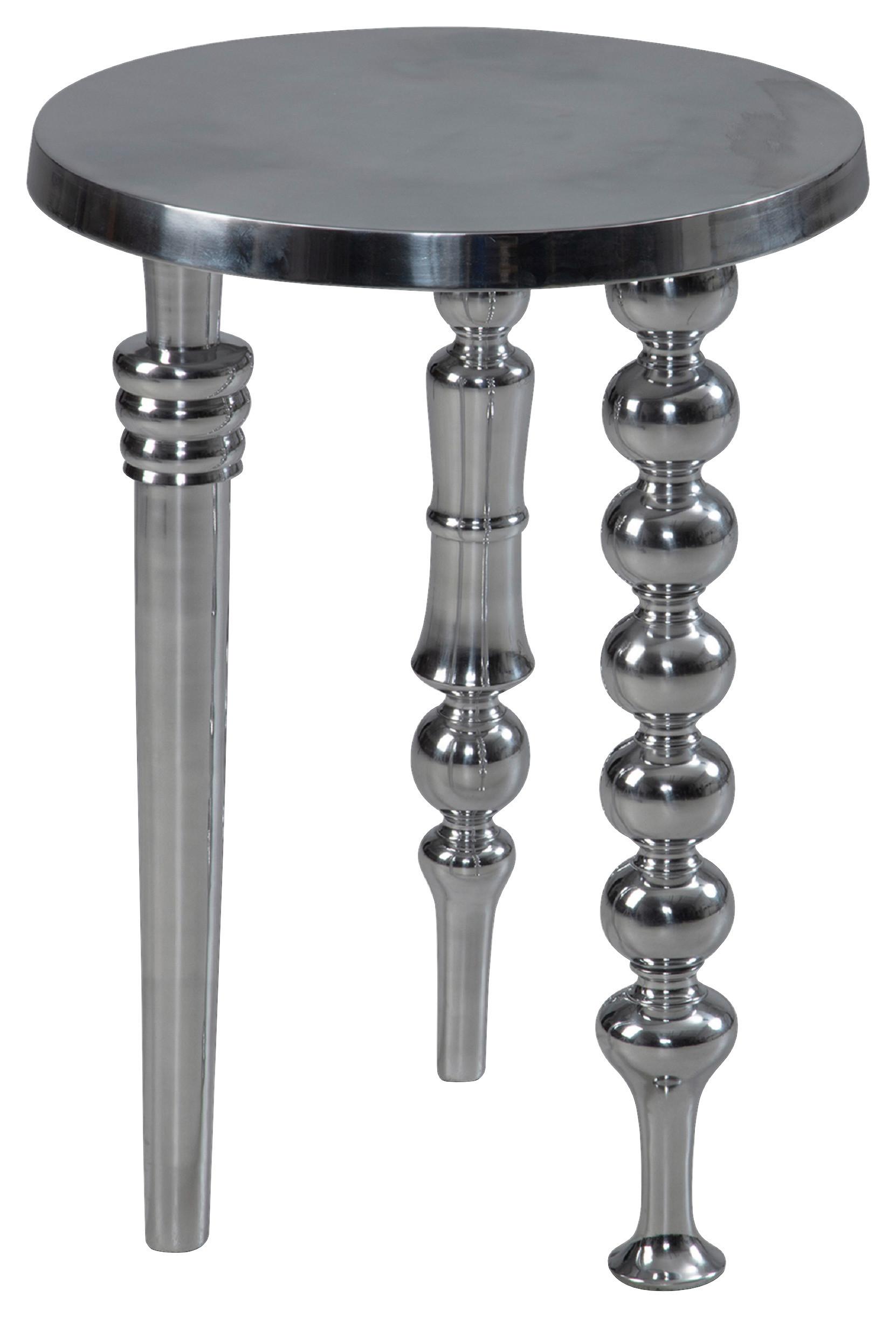 Príručný stolík, P/V: 44/63 cm - strieborná, Design, kov (44/63cm) - MID.YOU