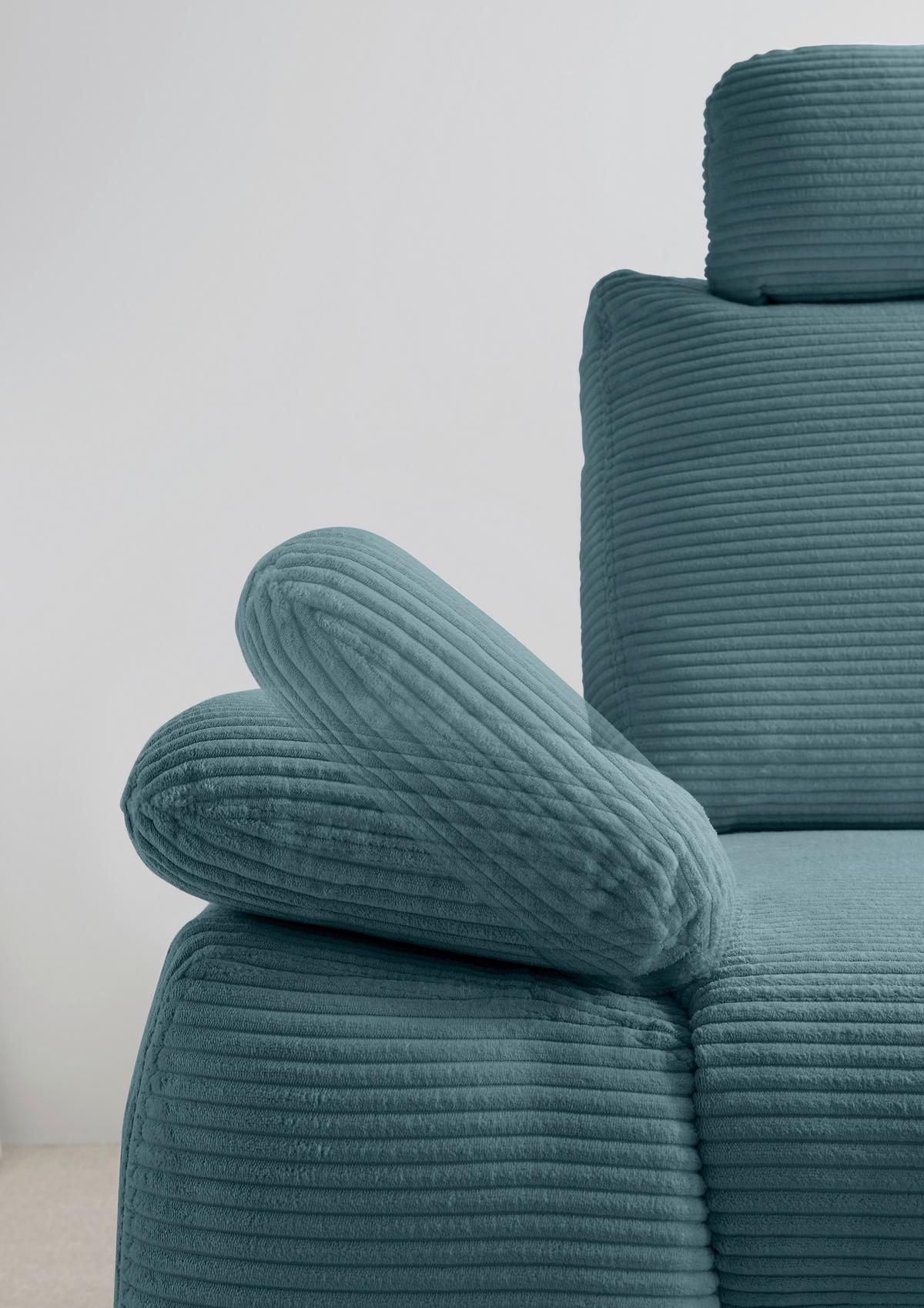 Eckschlafsofa Positano. Petrol S: 261x206 Cm - Wildeiche/Petrol, MODERN, Textil (261/206cm) - Livetastic