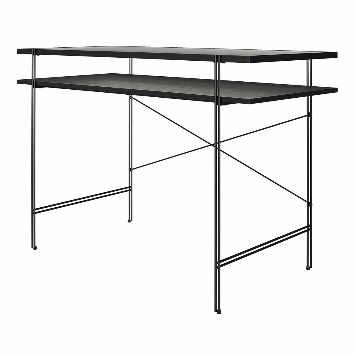 Computertisch Wainwright Schwarz, Eichefarben 110 cm - Eichefarben/Schwarz, Design, Holzwerkstoff (110/75/50cm) - MID.YOU