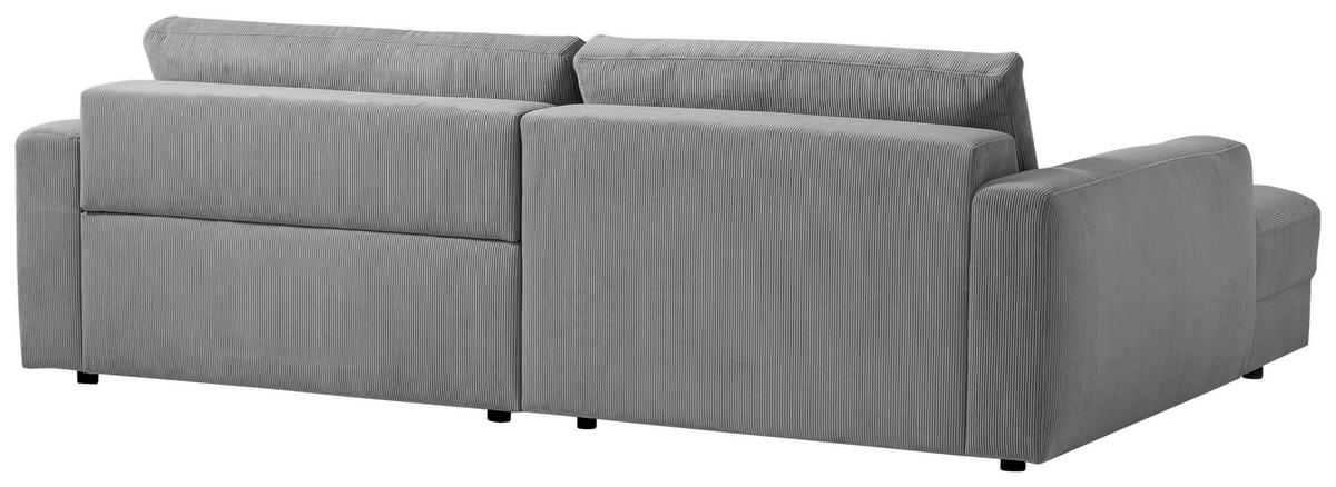 Ecksofa Bourbon - Dunkelgrau/Schwarz, MODERN, Textil (176/250cm) - Trendmanufaktur