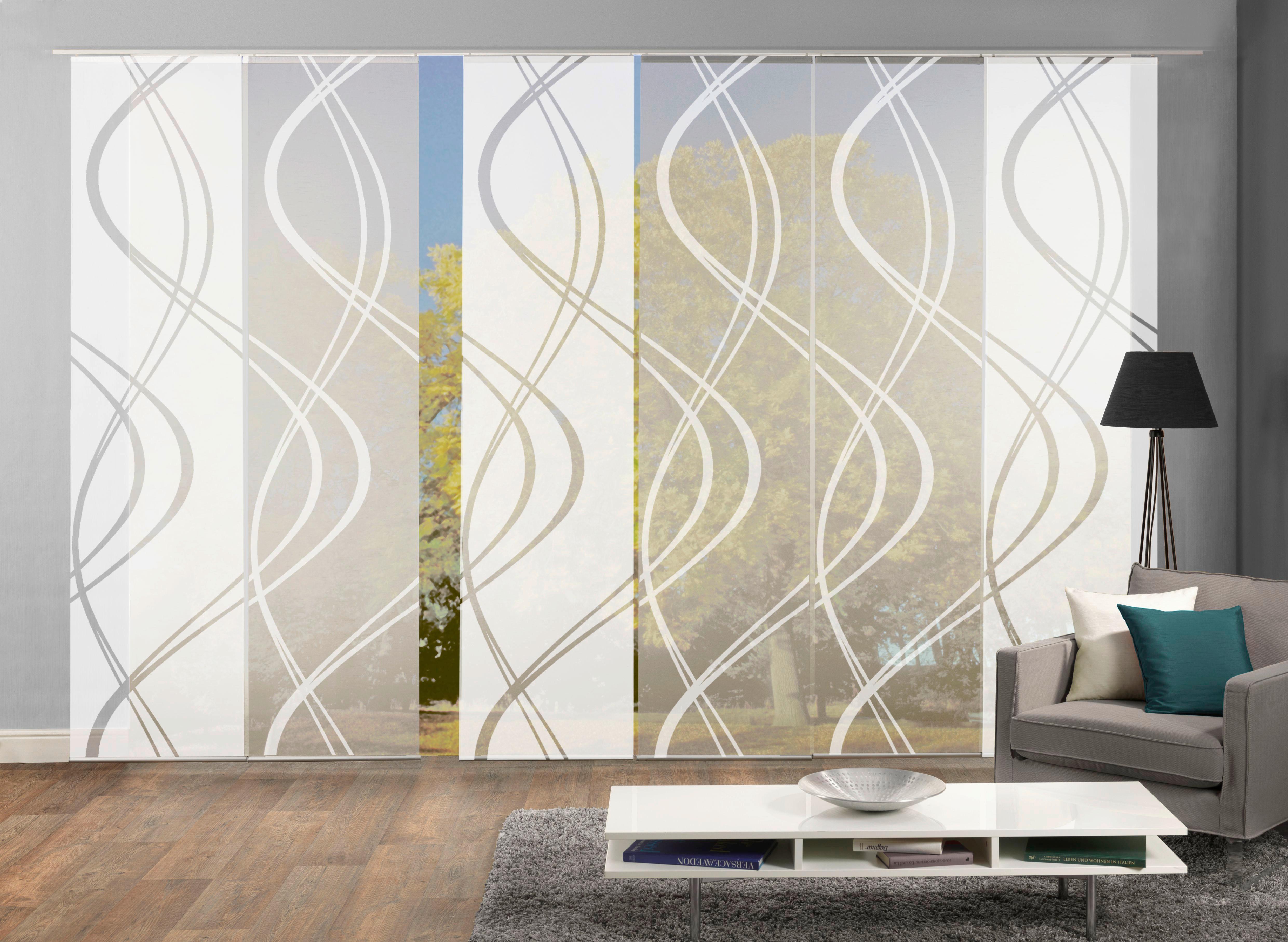 Flächenvorhang 6-Tlg. Tiberio B: 60 cm, Weiß - Weiß, MODERN, Textil (60/245cm)