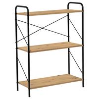 Regal Tim 3 Schwarz B: 63 cm - Schwarz/Eiche Artisan, Trend, Holzwerkstoff/Metall (63/89/30cm)