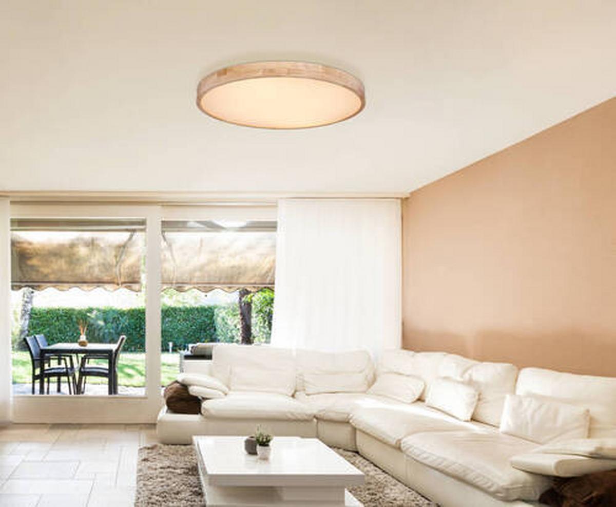 Led Mennyezeti Lámpa 41745-60 Rainer - natúr színű/fehér, Natur, műanyag/fém (80/10.5cm)