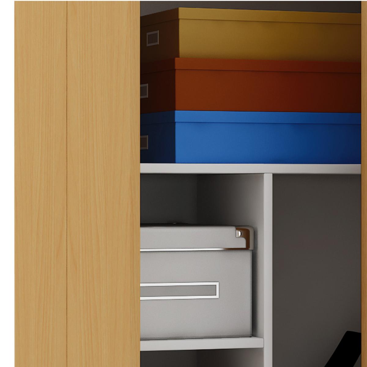 Viacúčelová skriňa VANDOL, farba buka - farba buka/čierna, Modern, kompozitné drevo/plast (70/218/39cm) - MID.YOU