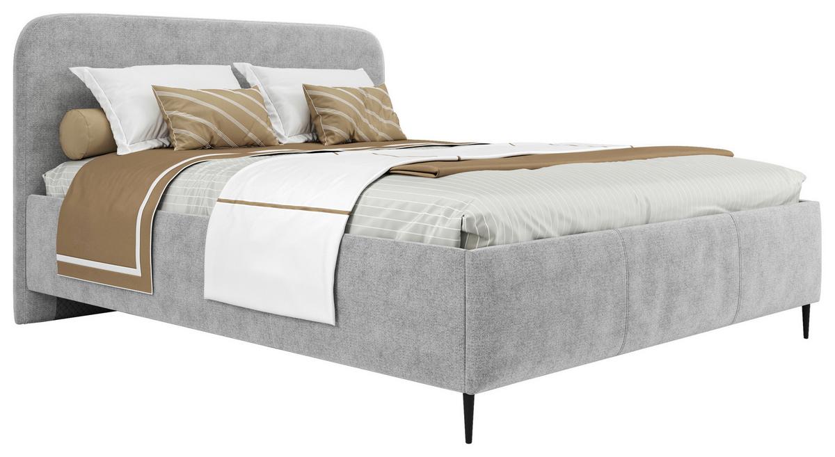 Polsterbett Bendi II - Hellgrau/Schwarz, MODERN, Holz/Holzwerkstoff (180/200cm) - MID.YOU