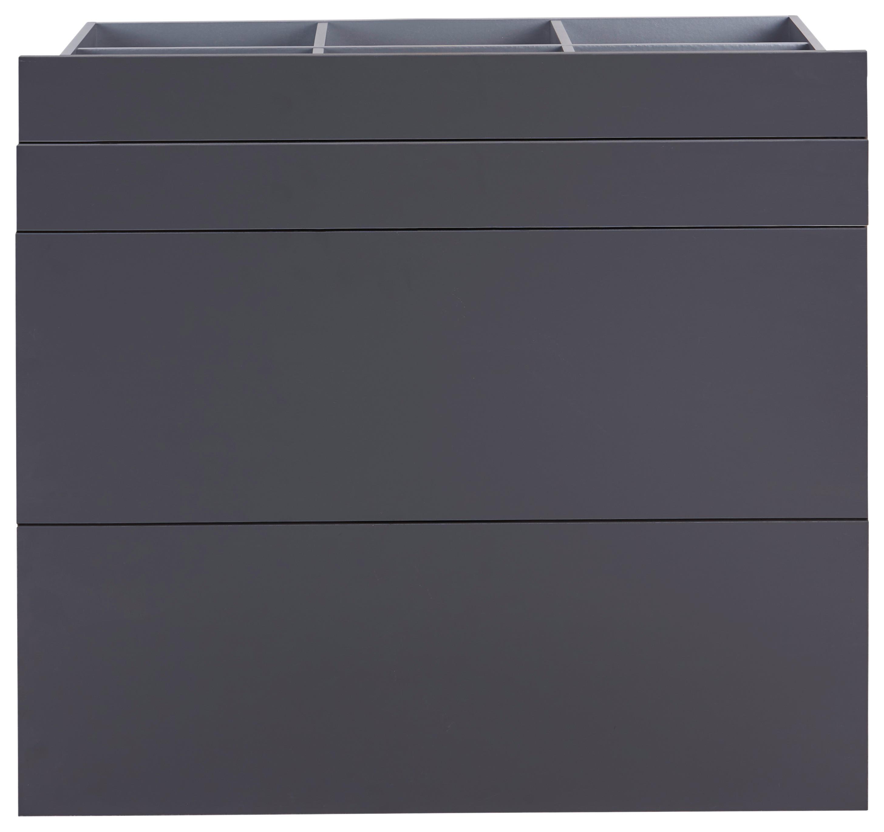 Fiók Szett Unit - antracit, Modern, faalapú anyag (91/83/47cm) - Ondega