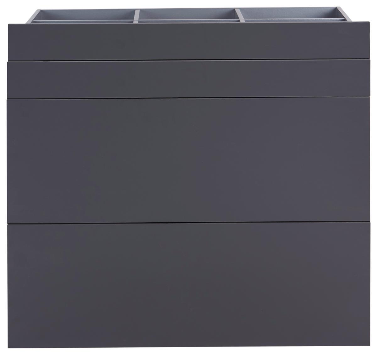 Schubladeneinsatz Unit Anthrazit B: 91 Cm 4 Fächer - Anthrazit, MODERN, Holzwerkstoff (91/83/47cm) - Ondega