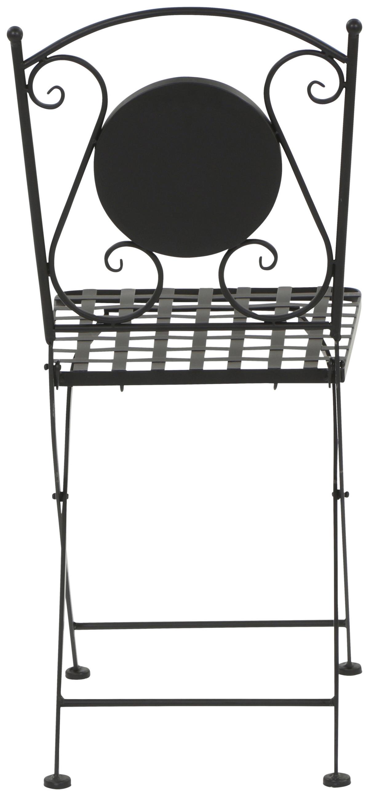 Gartensessel Klappbar Metall/keramik - Multicolor/Schwarz, MODERN, Keramik/Metall (39/88,5/49,5cm) - Siena Garden