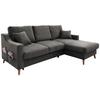 Ecksofa mit Schlaffunktion Valentina mit Kissen Anthrazit - Anthrazit/Naturfarben, KONVENTIONELL, Textil (228/150cm) - P & B