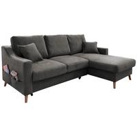 Ecksofa mit Schlaffunktion Valentina mit Kissen Anthrazit - Anthrazit/Naturfarben, KONVENTIONELL, Textil (228/150cm) - P & B