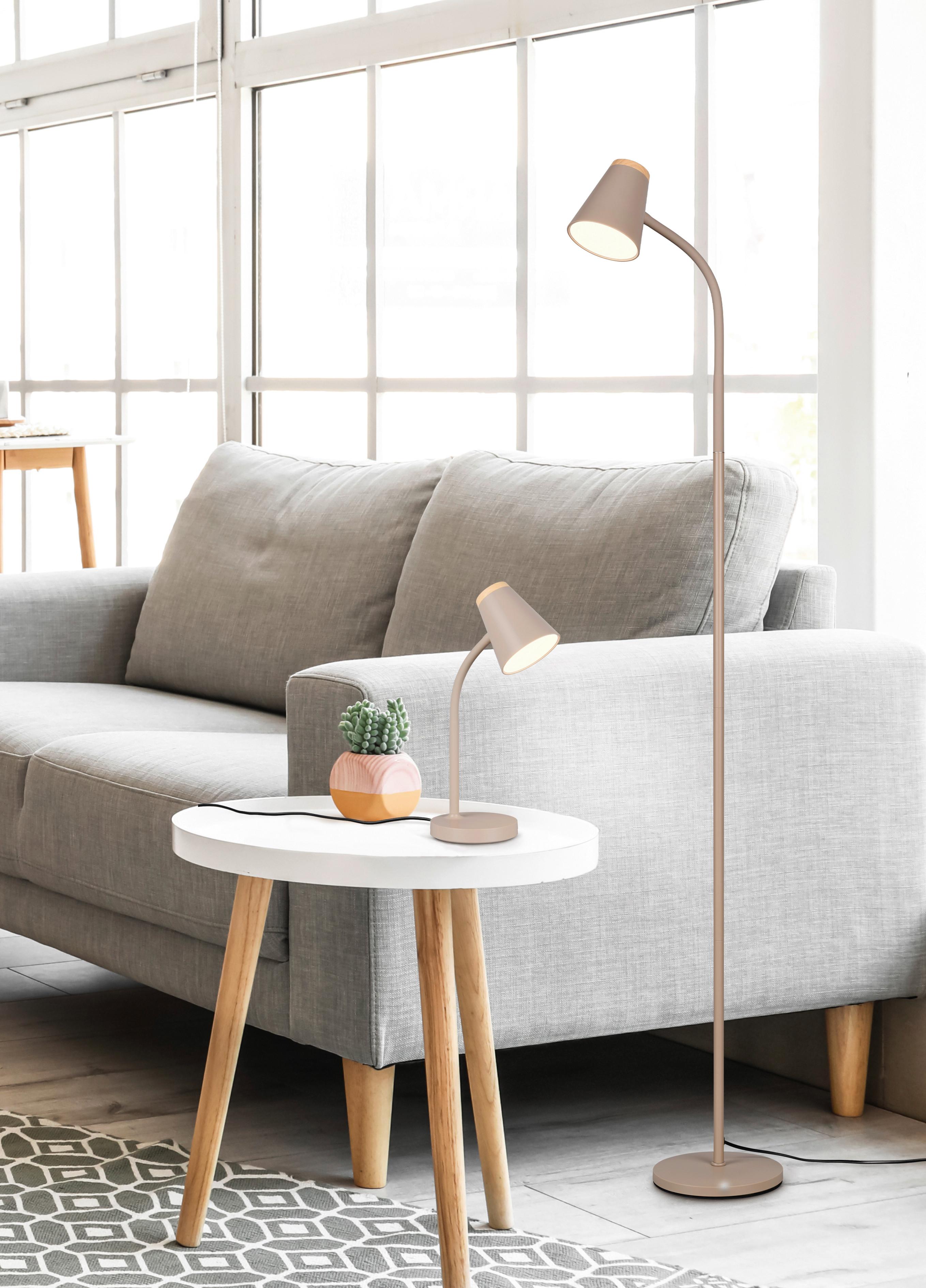 LED-Stehleuchte Pongo Grün Beige B: 19,5 cm - Beige/Grün, Basics, Kunststoff/Metall (145/19.5/37cm)