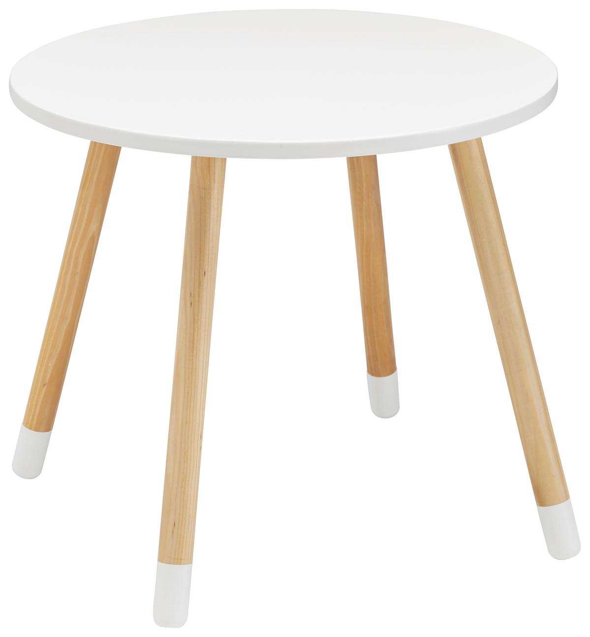 Dětský stůl Leni - bílá/barvy pinie, Moderní, dřevo (55,9/55,9/49,5cm) - Modern Living