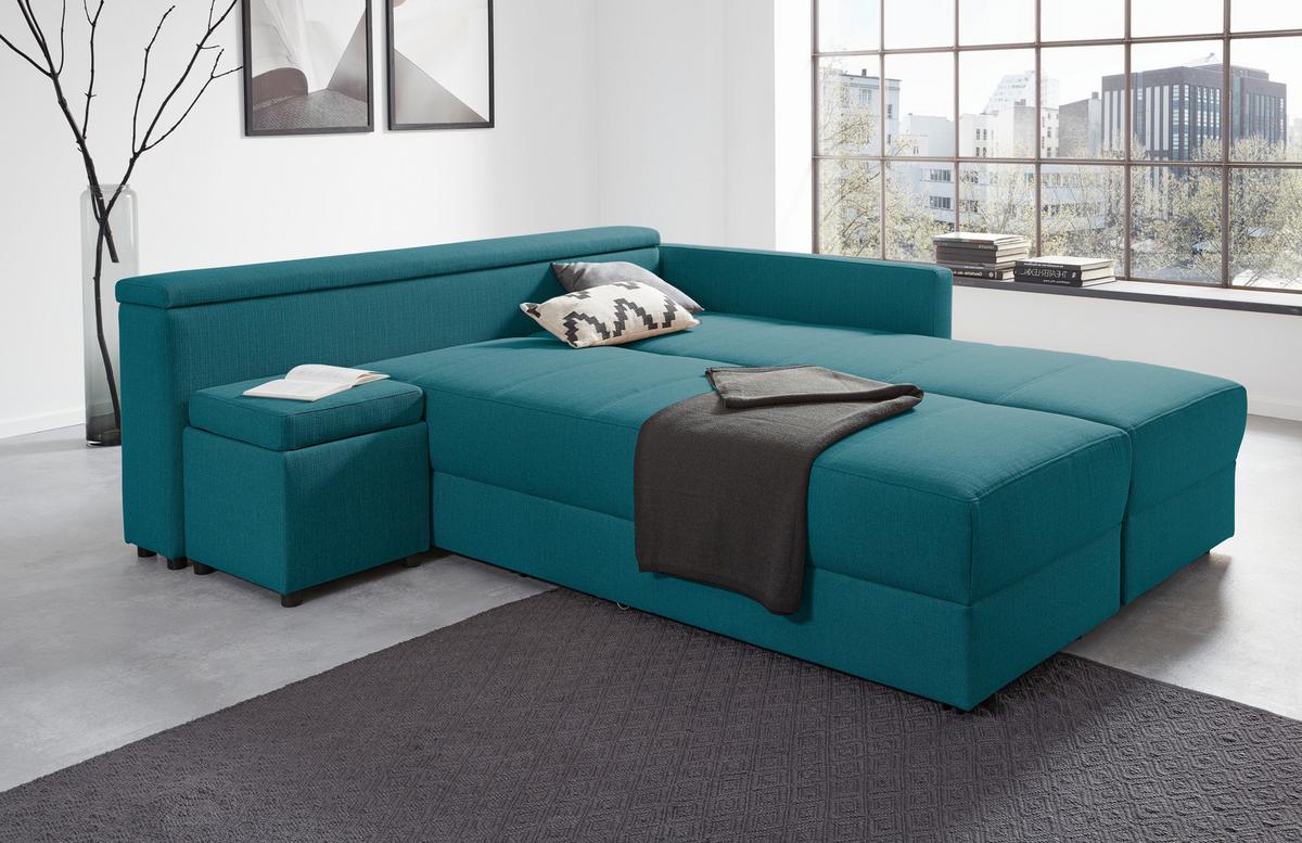 Ecksofa Looks Iii - Petrol/Schwarz, Design, Textil (229/287cm) - LOOKS by W.Joop