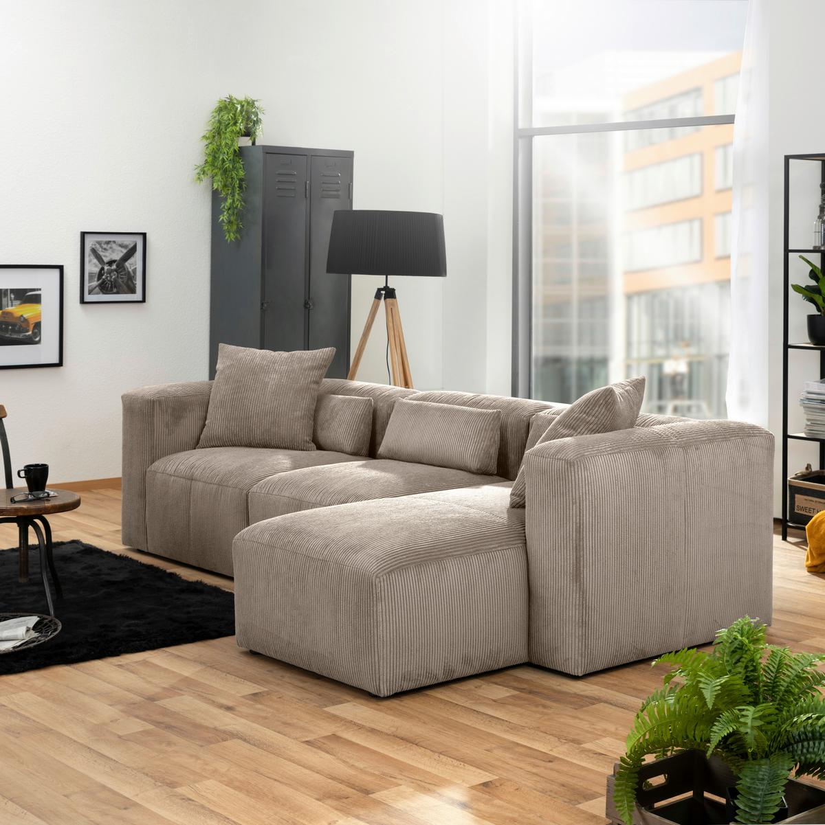 Zierkissen Lenata 55x55 Cm Cord Taupe - Taupe, Design, Textil (55/55cm) - Max Winzer