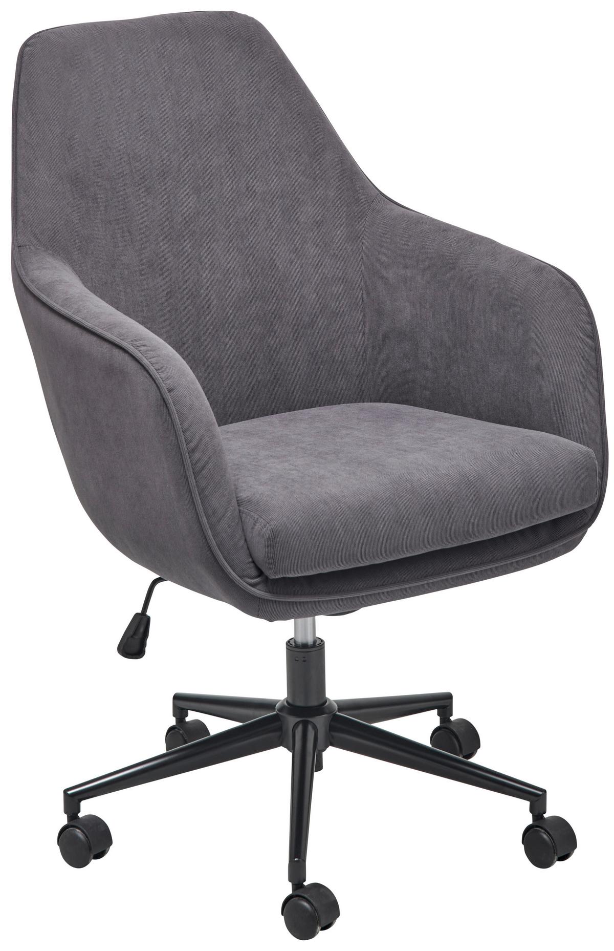 Drehstuhl Columbus - Dunkelgrau/Schwarz, LIFESTYLE, Kunststoff/Textil (63/93-98/71cm) - Livetastic