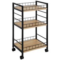 Servierwagen Tromso Schwarz/eiche Artisan B: 40 Cm - Schwarz/Eiche Artisan, Trend, Holzwerkstoff/Kunststoff (40/76/30cm)