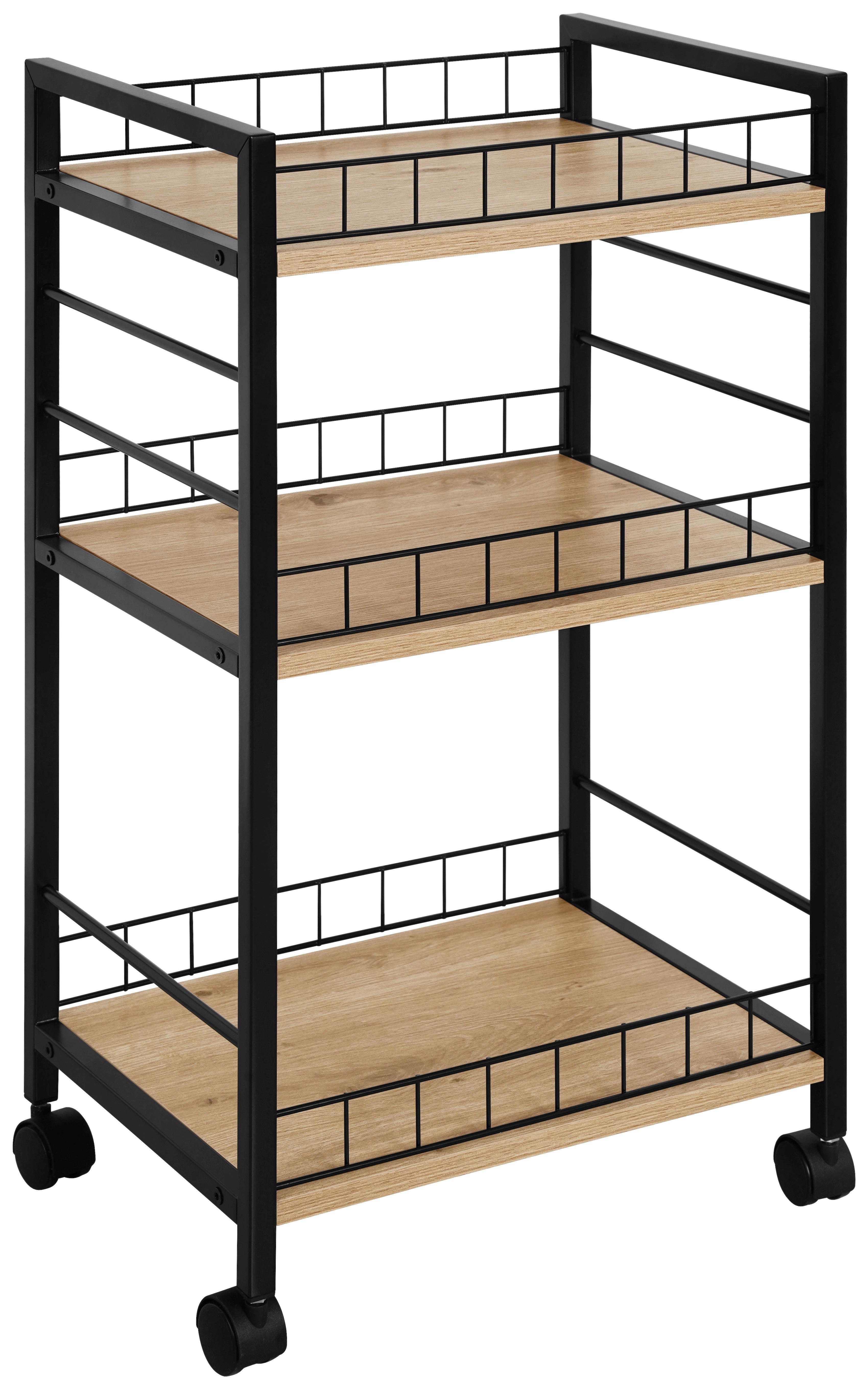 Servierwagen Tromso Schwarz/eiche Artisan B: 40 Cm