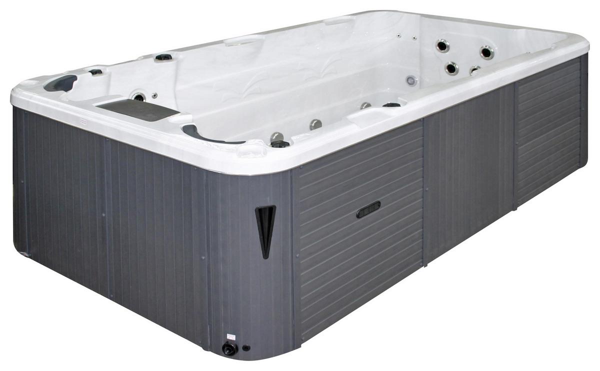 Whirlpool Acryl Swimspa Fano Hydro Jets 400x228x126 Cm - Silberfarben/Weiß, Design, Kunststoff (400/228/126cm)