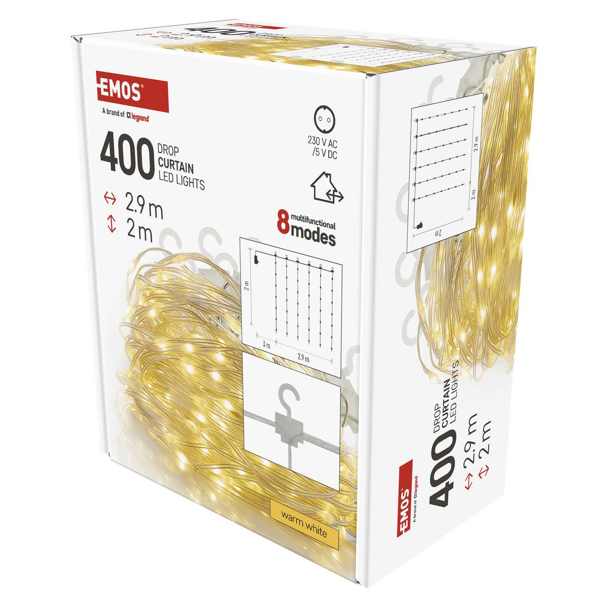 Led Karácsonyi Fényfüggöny Drop Kb. 2,9/2m - áttetsző, Basics, műanyag (2,9/2cm)