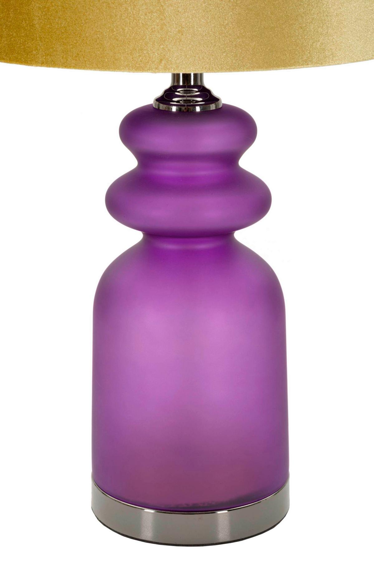 Tischleuchte Milva Two Lila, Gelb B: 32,5 cm - Gelb/Lila, Basics, Glas/Textil (32.5/57.5/32.5cm)