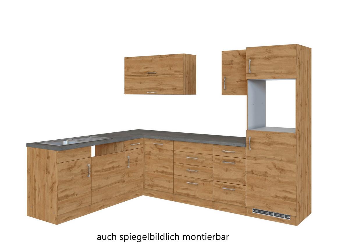 Eckküche Ohne Geräte 210x270 Cm Eichefarben - Eichefarben/Anthrazit, MODERN, Holzwerkstoff (210/270cm) - Held