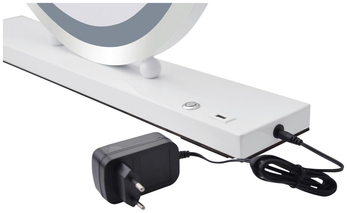 Wandspiegel Led Weiß B: 53 Cm - Weiß, Basics, Glas/Holzwerkstoff (53/10/60cm) - Kayoom