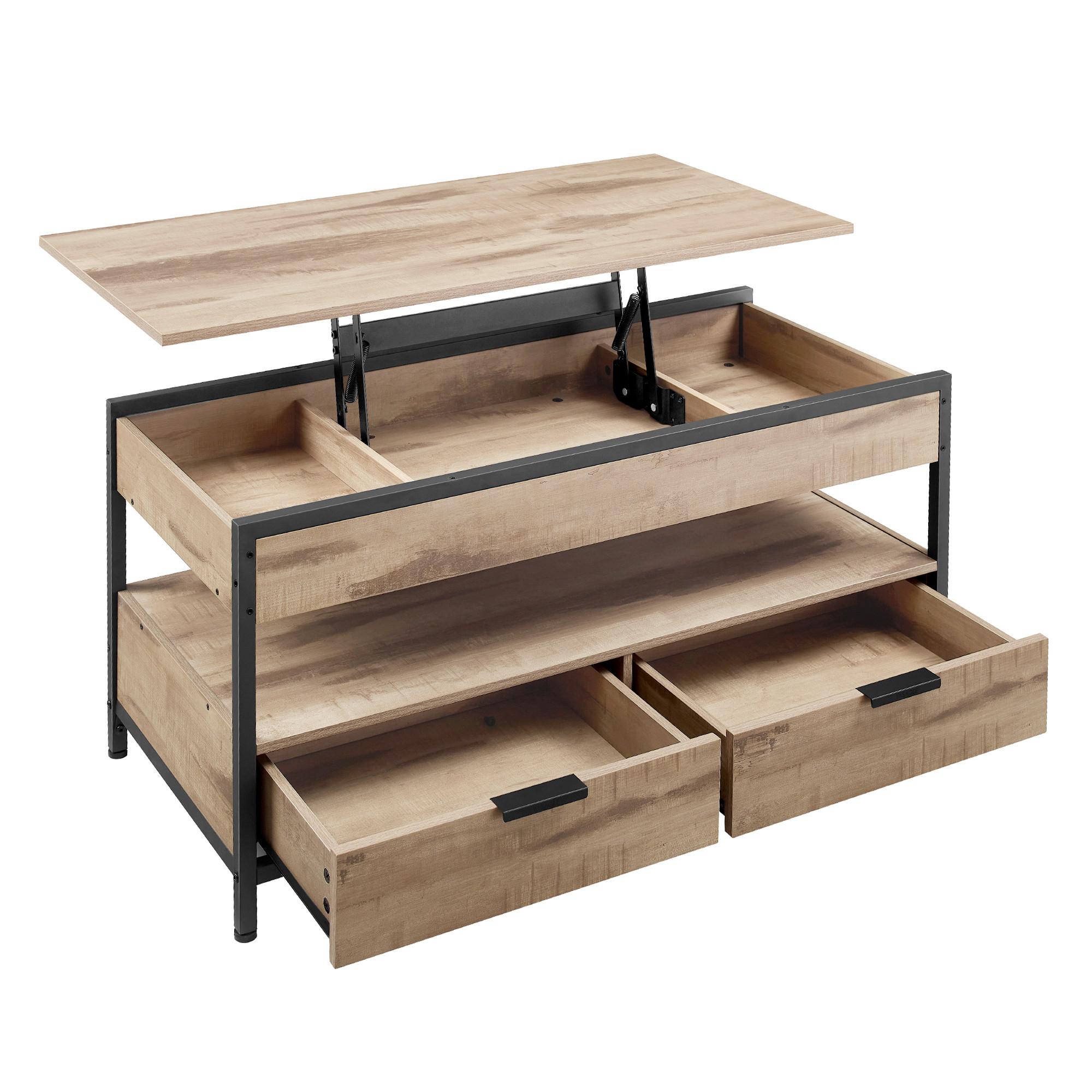 Couchtisch Braun, Schwarz B: 100 Cm - Schwarz/Braun, Trend, Holzwerkstoff/Metall (100/48-62/50cm) - MID.YOU