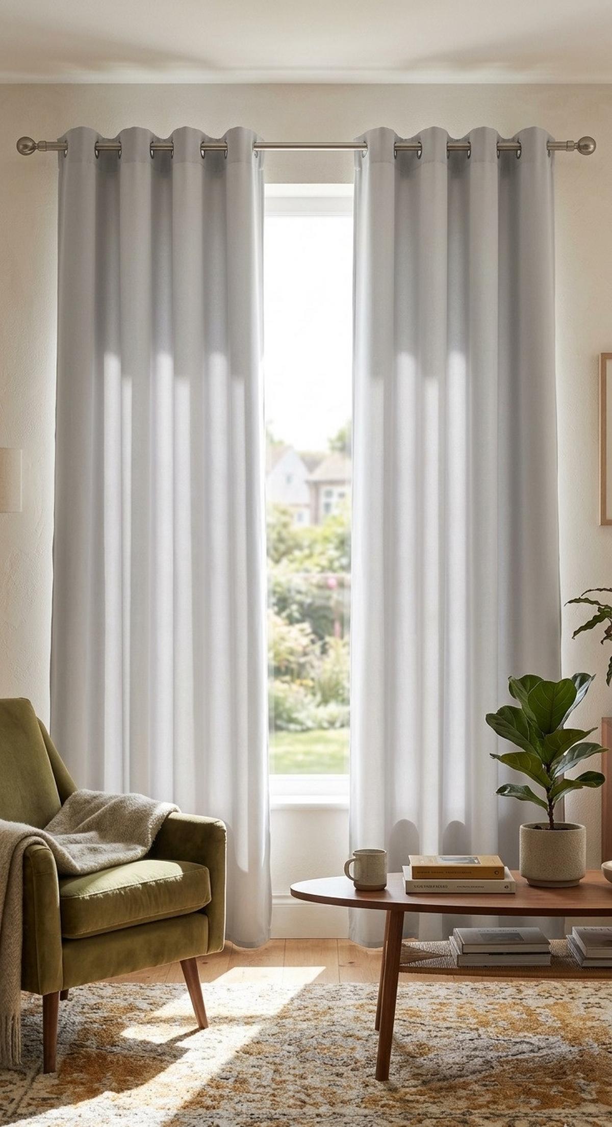 ÖSENVORHANG CARO - Silberfarben, KONVENTIONELL, Textil (140/175cm) - Ondega