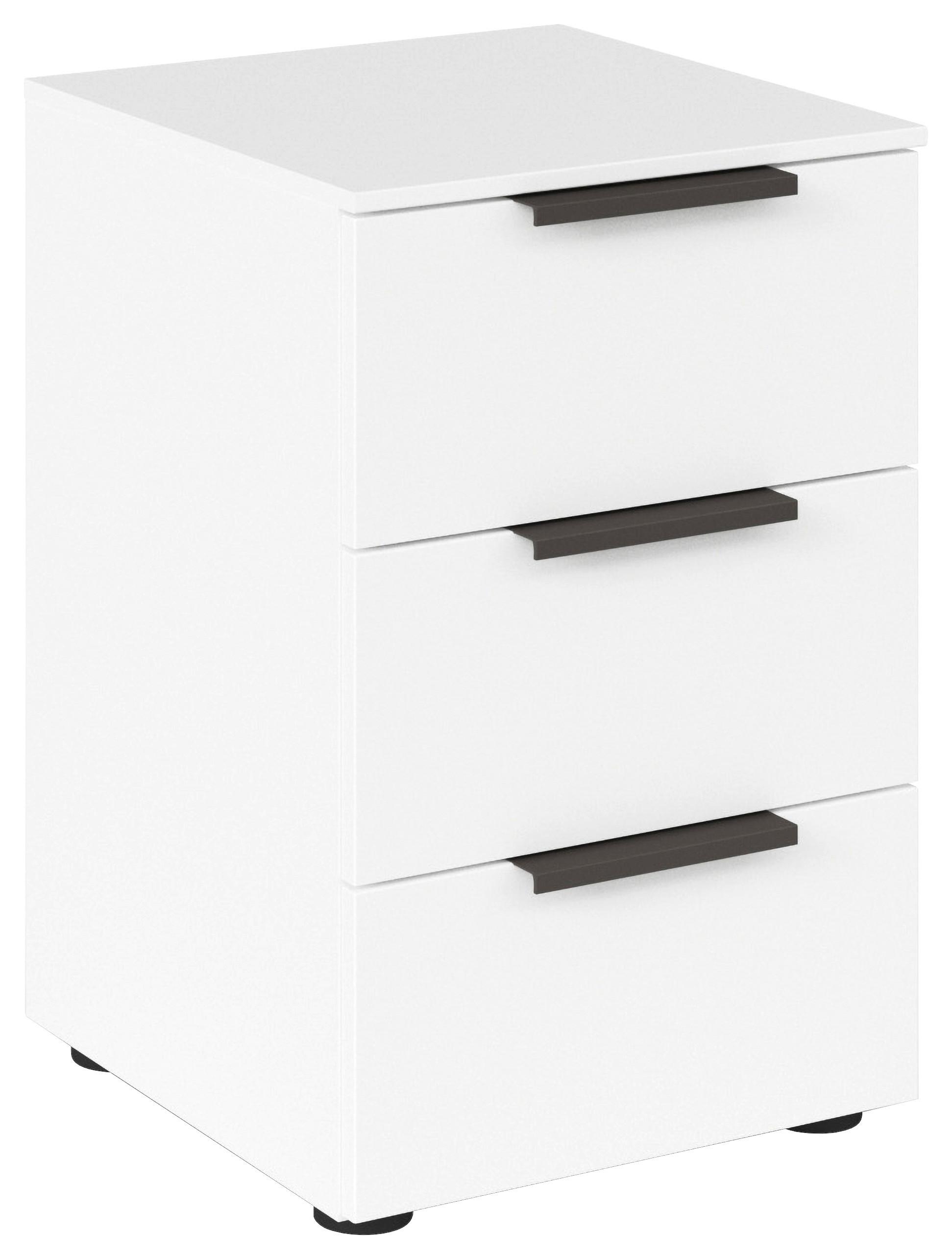 Nachtkästchen Weiß Flipp H: 61 cm - Schwarz/Graphitfarben, MODERN, Holzwerkstoff (40/61/42cm) - Rauch Möbel