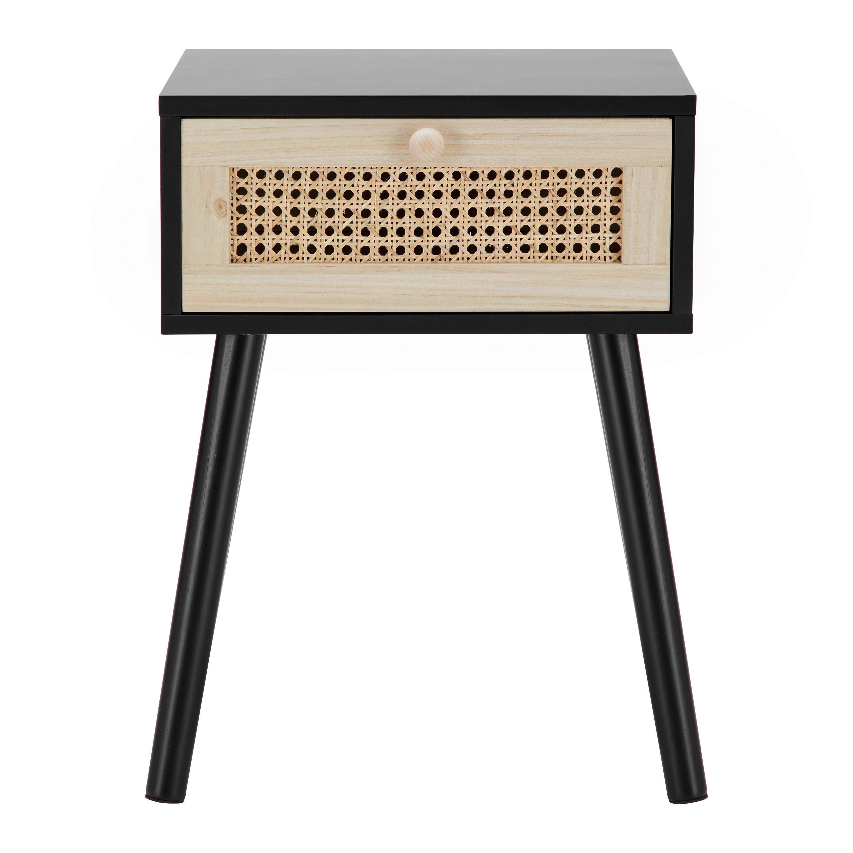 Prírurčný Stolík Denis Čierny - prírodné farby/čierna, Moderný, drevo/kompozitné drevo (40/30/54cm) - Bessagi Home
