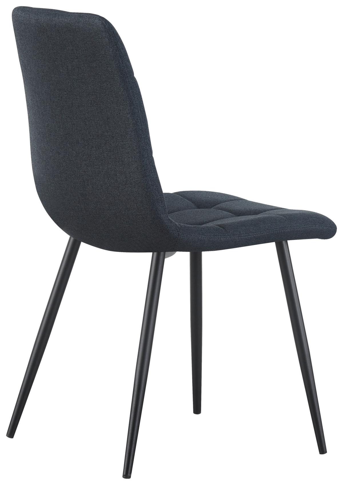 Vierfußstuhl Empoli Leinenoptik Grau, B: 44,5 cm - Schwarz/Grau, KONVENTIONELL, Holz/Textil (44,5/86/54,5cm) - Livetastic
