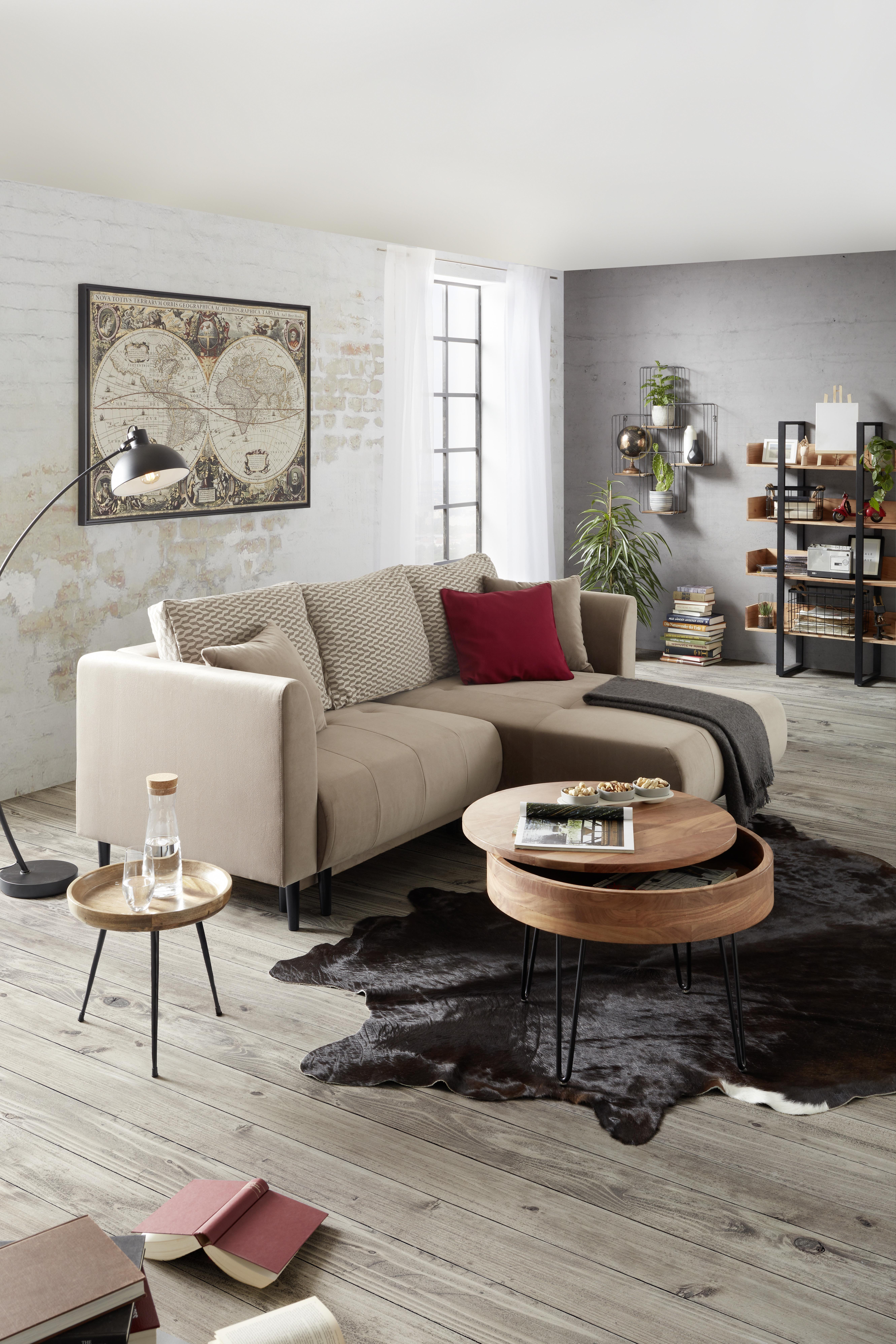 Príručný Stolík Arnold -Sb- - prírodné farby, Moderný, kov/drevo (40/38/40cm) - Modern Living