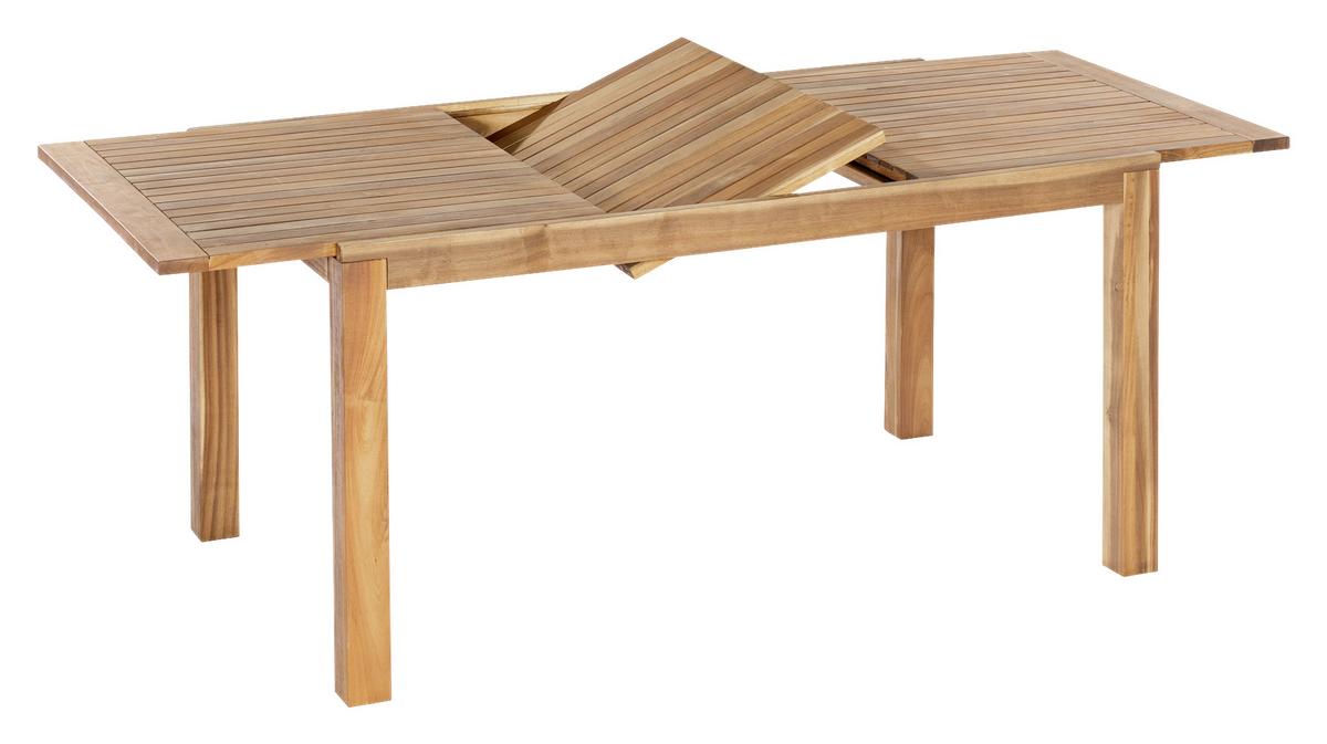 Gartentisch ausziehbar Paraiba Echtholz L: 150 cm - Akaziefarben, ROMANTIK / LANDHAUS, Holz (150/74,5/90cm) - Gardenson
