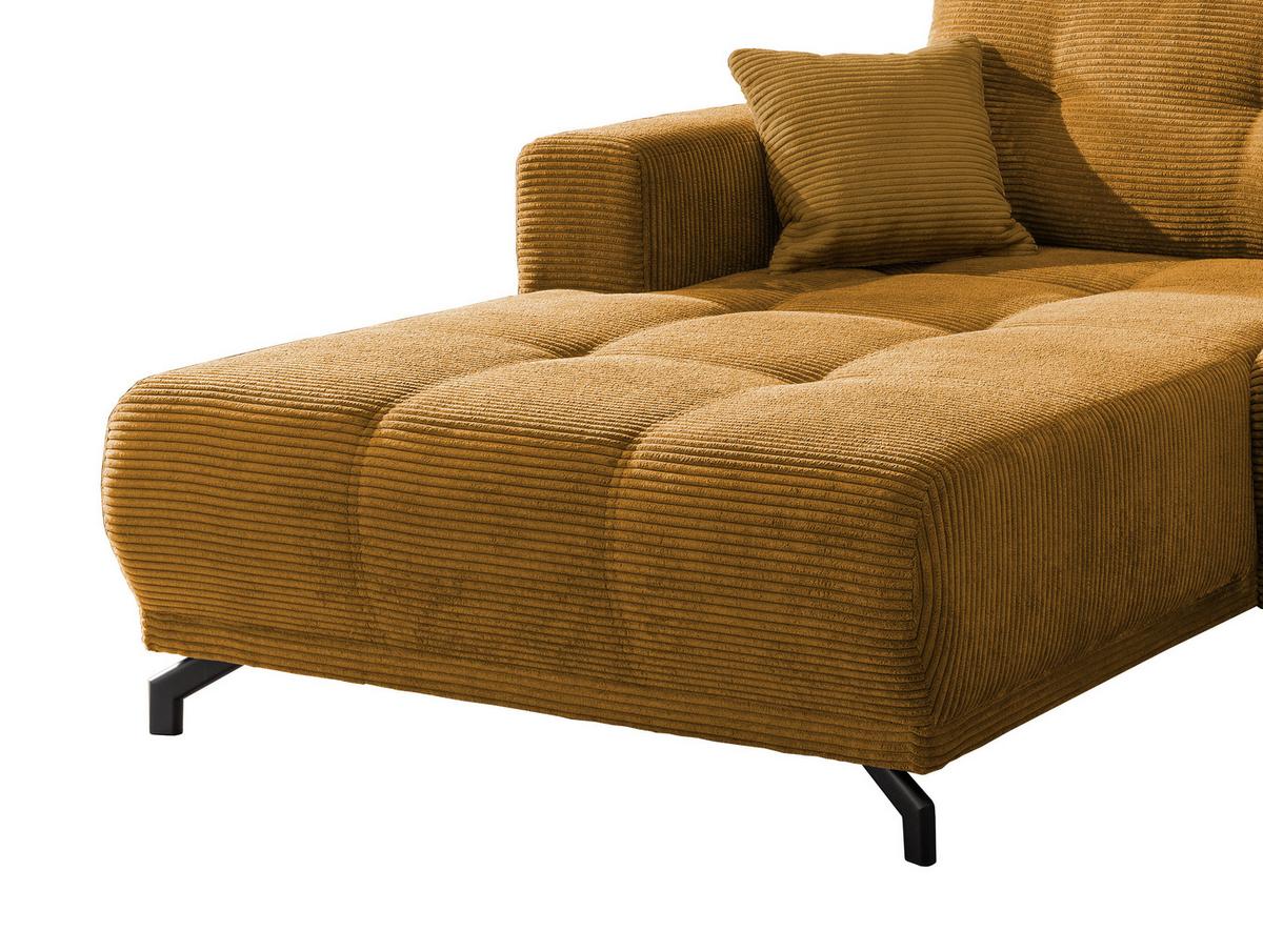 Ecksofa mit Schlaffunktion Restato Goldfarben - Goldfarben/Schwarz, MODERN, Holz/Textil (177/246cm) - MID.YOU
