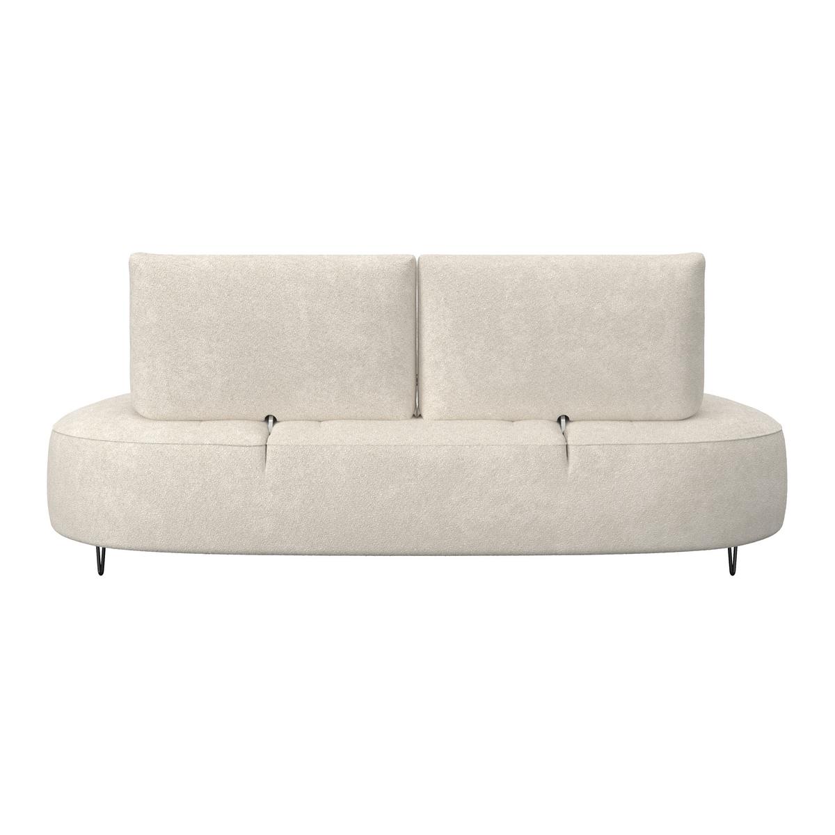 Dvoumístná pohovka BENNY, béžové buklé, max. 360 kg - černá/béžová, Moderní, kov/dřevo (224/85/114cm) - Bessagi Home