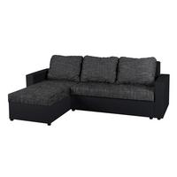 Univerzální sedačka HIT, černá umělá kůže / černá tk. - černá, Design, kompozitní dřevo/textil (147/228cm) - P & B