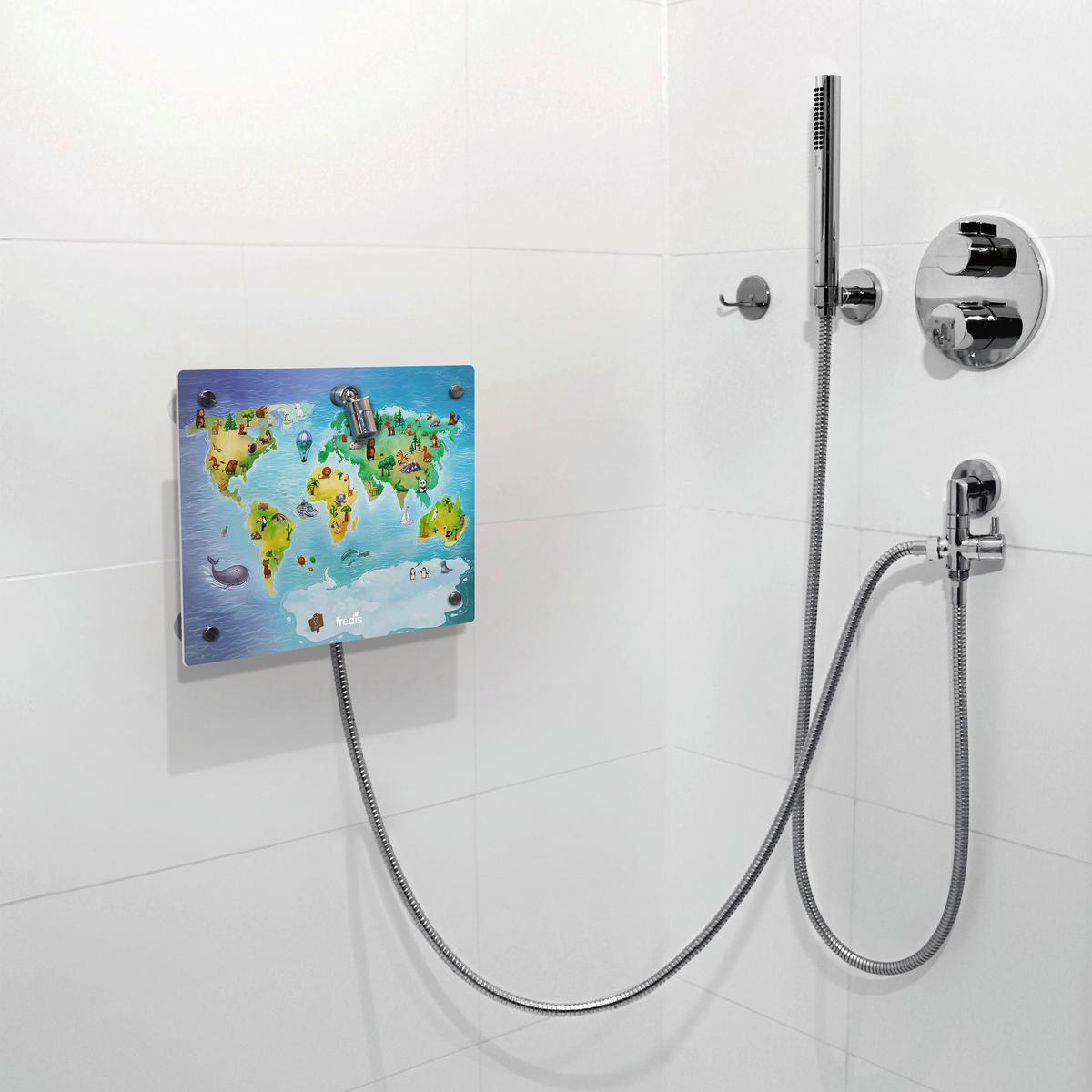 Kinderdusche Fredis Kinderdusche Welt - Blau/Gelb, Basics, Kunststoff (30/4,5/40cm)