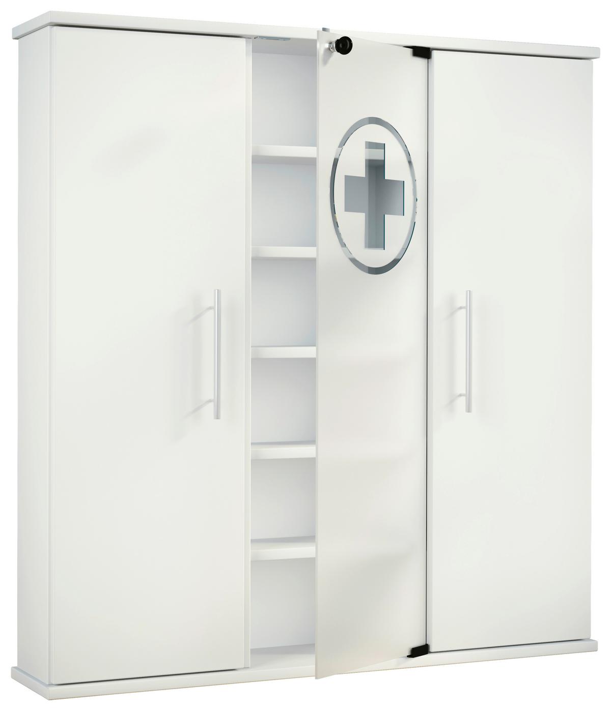 Medizinschrank Santila - Weiß, MODERN, Glas/Holzwerkstoff (86/91,5/18cm) - MID.YOU